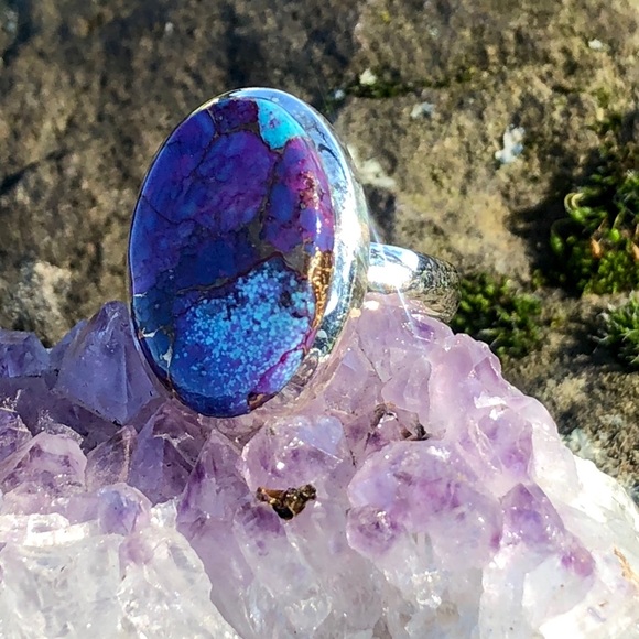 Purple Copper Turquoise Ring - Picture 7 of 8